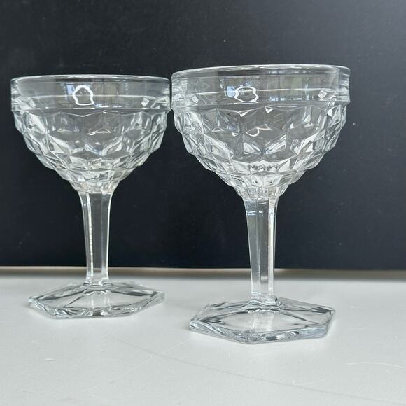 Vintage Fostoria American Champagne/Tall Sherbet Glass Set of 2 - Picture 1 of 7
